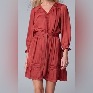 Simply Vera Vera Wang Ruffle Shirt Dress